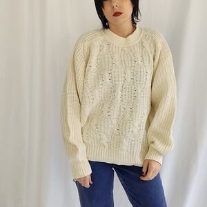 90s Ivory Ramie and Cotton Sweater